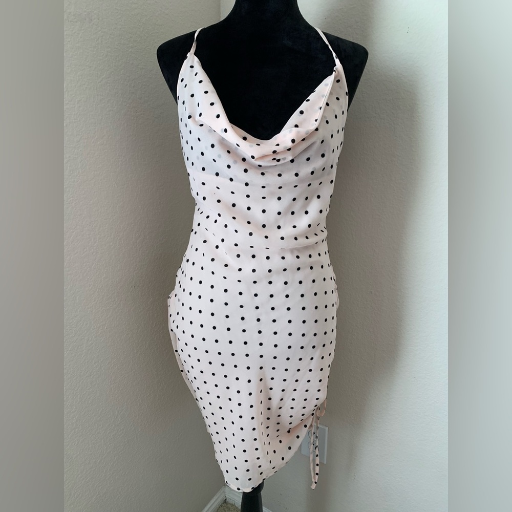 Nasty Gal Polka Dot Cowl Neck Slip Mini Dress